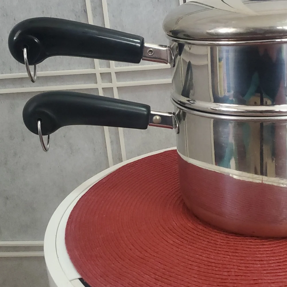 COPY - COPY - Vintage Revere Ware 3 Qt Copper Bottom Pot and Steamer Set